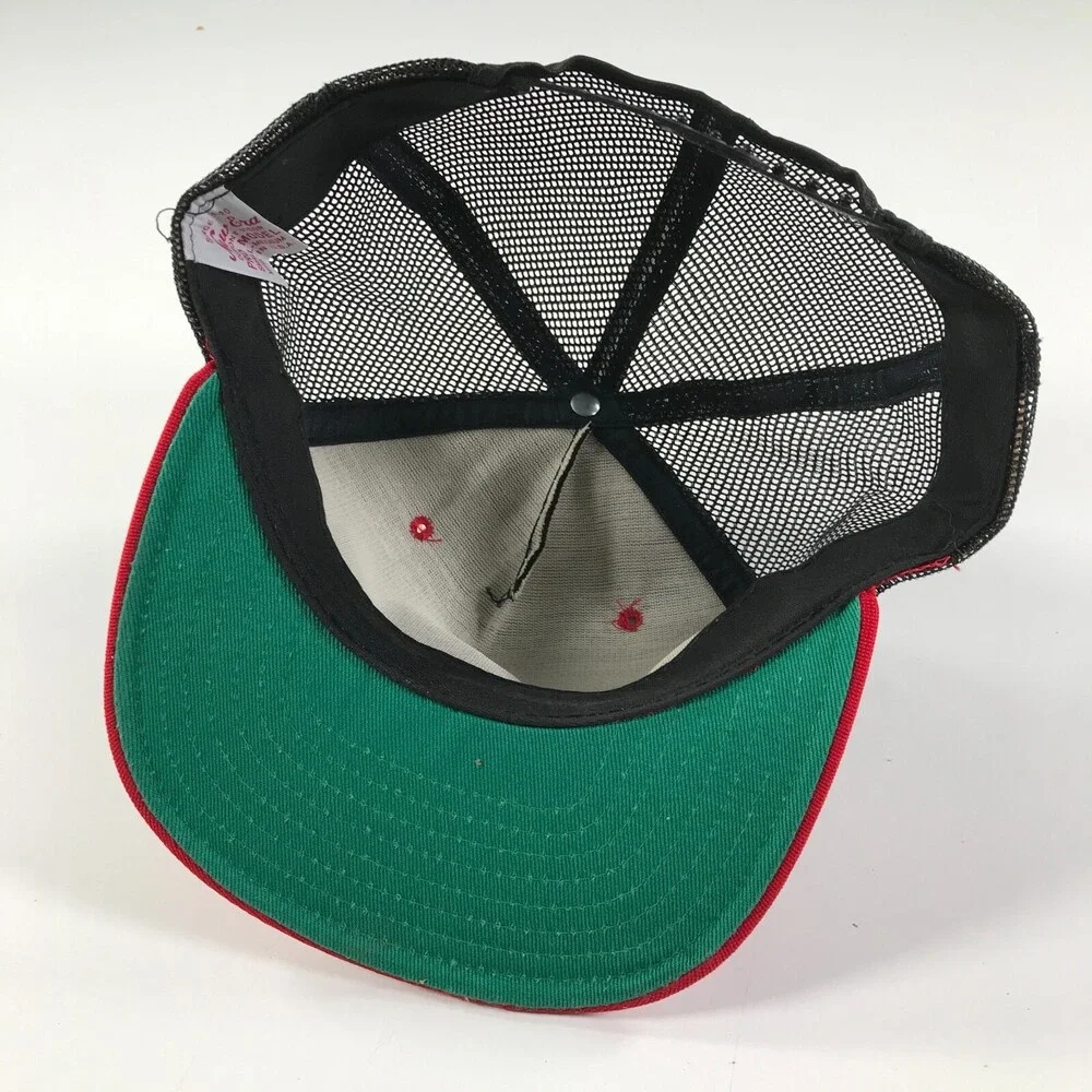 Vintage Trucker Hat Red Brim with Black Dome Boys Youth Size New Era Pro Model